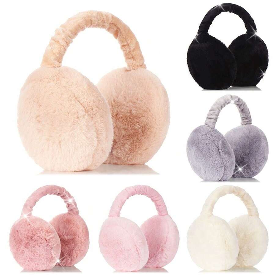 1Pc Ultra-Soft Plush Earmuffs - Warm, Foldable, Comfortable, Coldproof Ear Warmers For Winter Outdoor Activities - Unisex Design For Men And Women