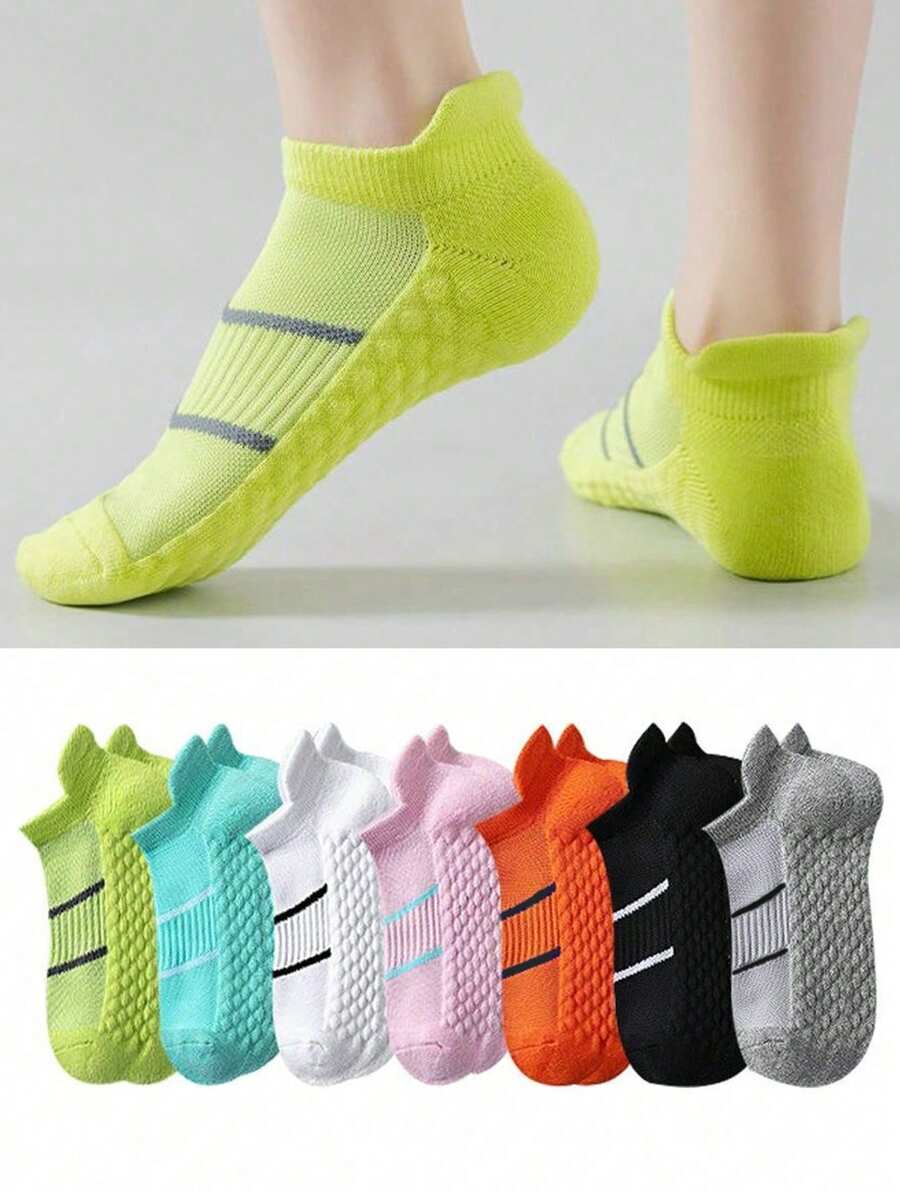 7pairs/pack Women's Mesh Breathable Ankle Socks For Spring, Summer, Low Cut Moisture Wicking Running Socks For Students
