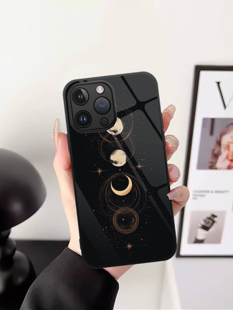1pc Galaxy Glass Protective Case Compatible With Apple IPhone 16 Pro Max/16 Pro/16 Plus/16, Galaxy A55/A54, S24/S24+/S24 Ultra/S24 FE, S25/S25+/S25 Ultra, Pixel 9/9 Pro/9 Pro XL, Gold Color