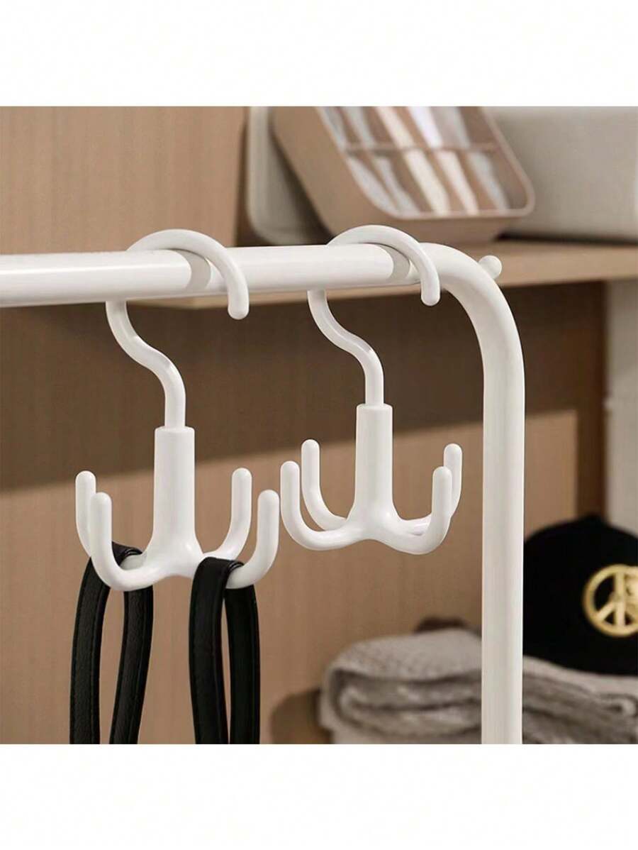 2 piezas Gancho giratorio multiusos de 4 ganchos, para colgar ropa, bolsos, cinturones, bufandas, corbatas, organizador