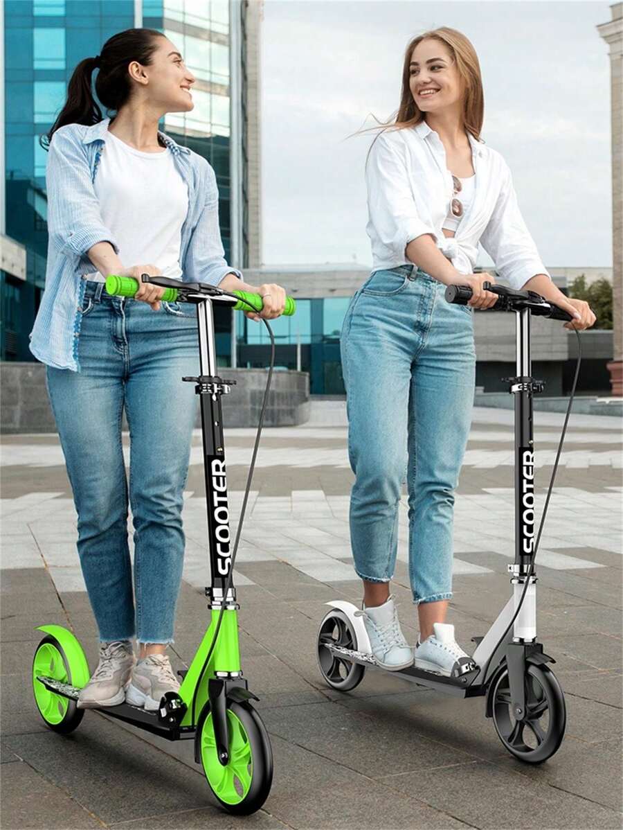 A Pedal Scooter, A Campus Commuting Vehicle, With A Foldable Design, Made Of Aluminum Alloy Material, PU Tires, Rebound Foot Support, Adjustable Height, Frosted Particle Pedals, Anti Slip Handle, Suitable For Use By All Ages