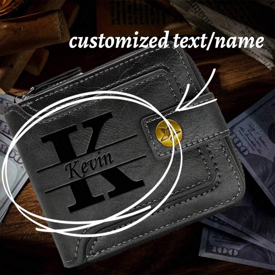 Billetera personalizada para hombres con nombre y logotipo grabados - Estilo vintage, ideal para cumpleaños, aniversario, Día del Padre, regalo para novio - Color marrón claro, multiusos, gran capacidad, versátil, plegable, regalo ideal para él, ella, familia, amigos, novia, para aniversarios, cumpleaños, vacaciones/viajes, actividades al aire libre/estadio/deportes/escalada, para negocios/trabajo/oficina