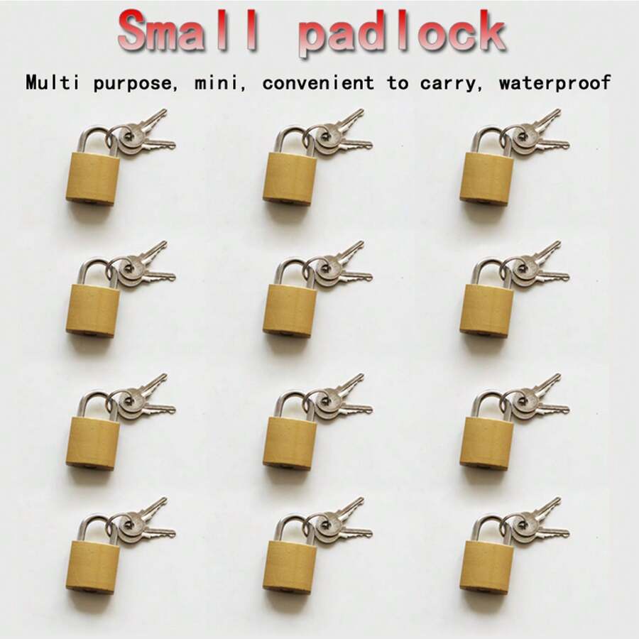 4pcs/10pcs Mini Padlock, 25mm Wide Anti-Theft Lock, Suitable For Cabinets, Milk Cartons, Luggage, Dorm Lockers, Drawers - Each Lock Comes With 2 Keys