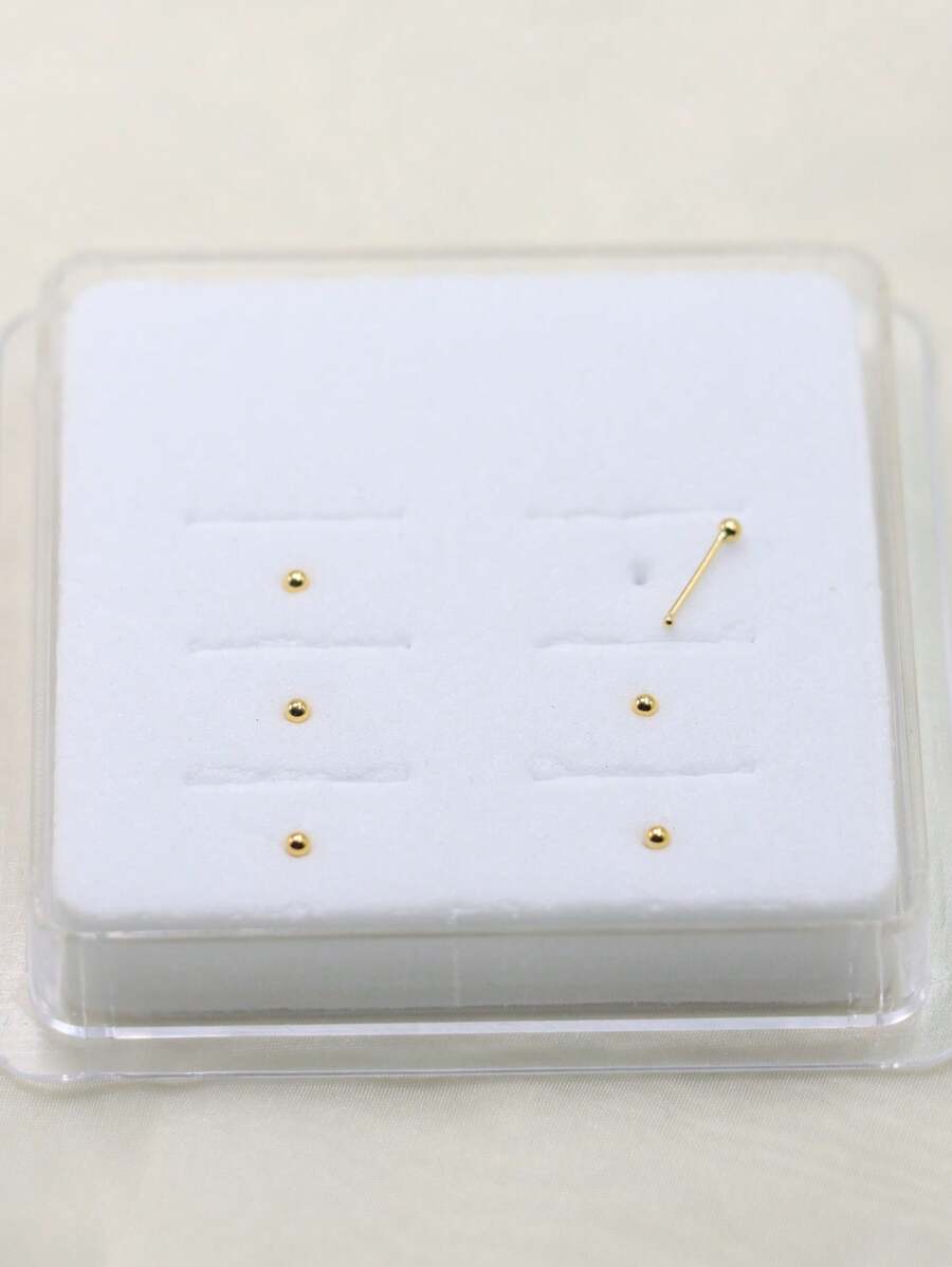 6 Stücke 925 Sterling Silber 1,5mm Kugel Nasenstecker, Silber Nasenpiercingschmuck