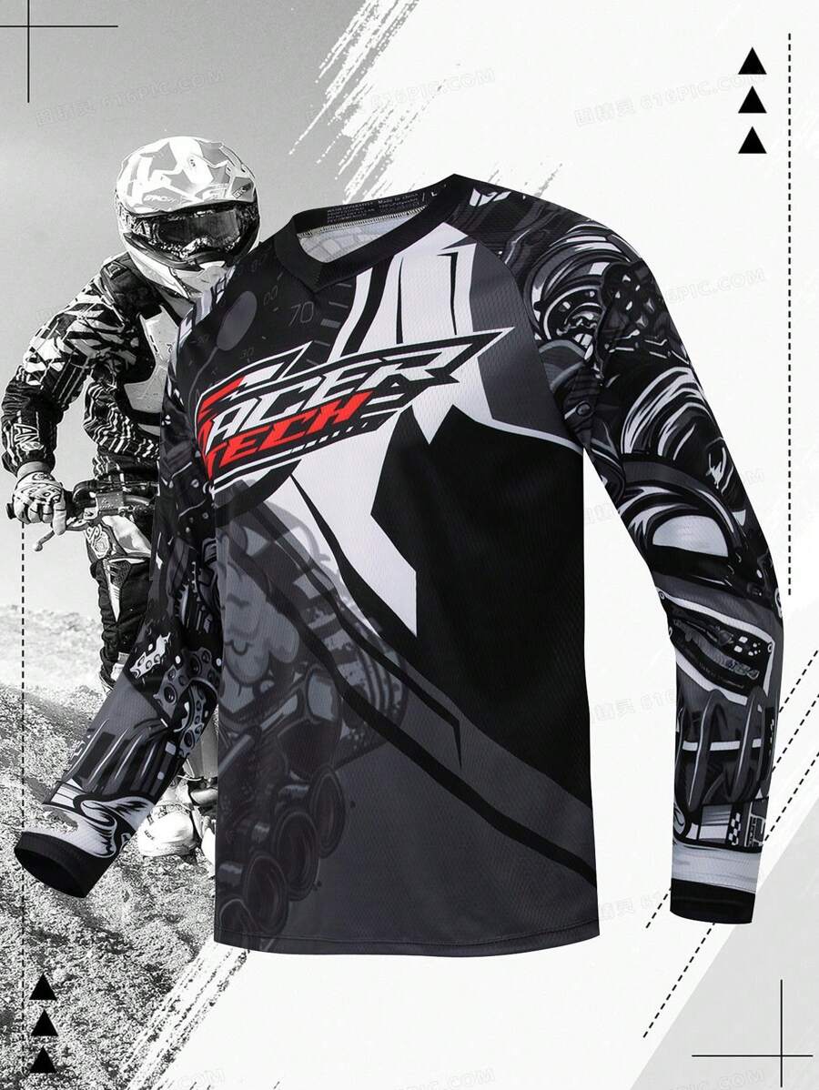 TELEYI Boyfriend Style Men's Long Sleeve Motocross Cycling Jersey Downhill Mountain Bike MTB Shirts Offroad DH Motorcycle Motocross Clothing