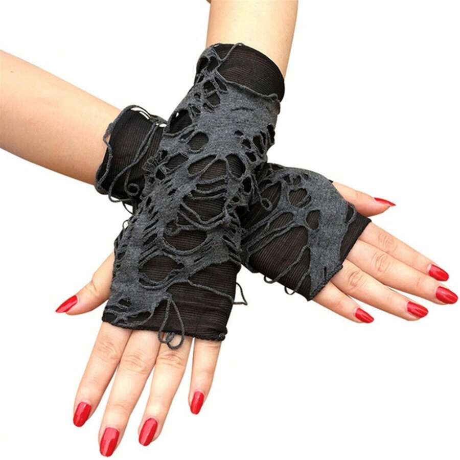 1 Pc Gloves In One Size Halloween Gloves Beggar Black Hole Gloves Punk Dark Gloves Cosplay Clothing Accessories Gloves