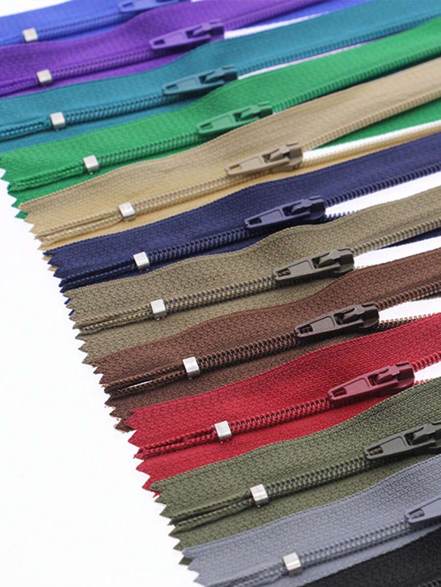 10PCS 9 Inch-20 Inch (23cm-51cm) Invisible Zippers Nylon Coil Zippers Aluminum Wire Closed Tail For Tailors Handcraft Sewing Cloth Accessories
