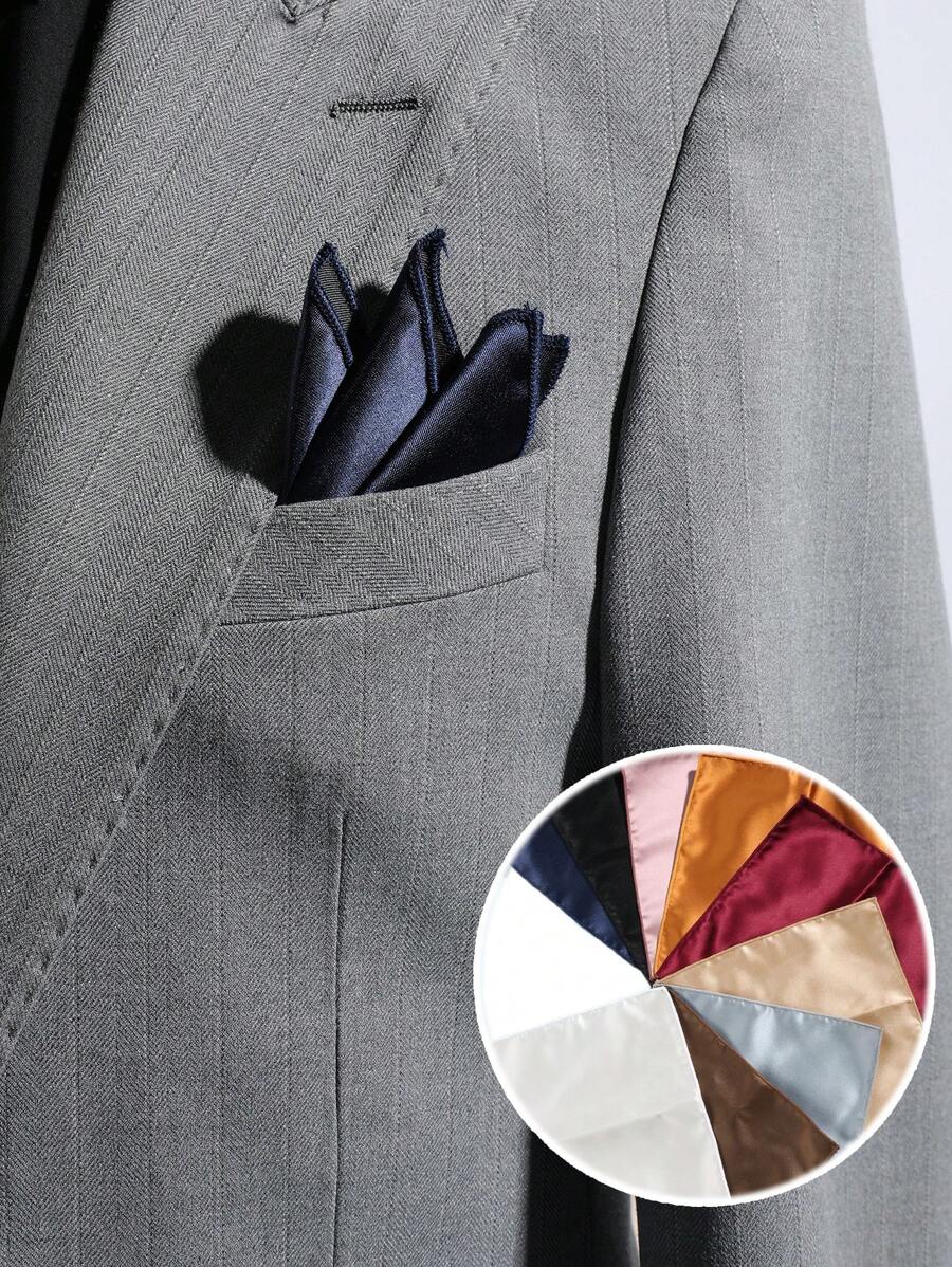 1pc Men's Fashion Casual Versatile Chest Towel, Suit Pocket Square, Handkerchief, Suitable For Business Attire, Party, Meeting