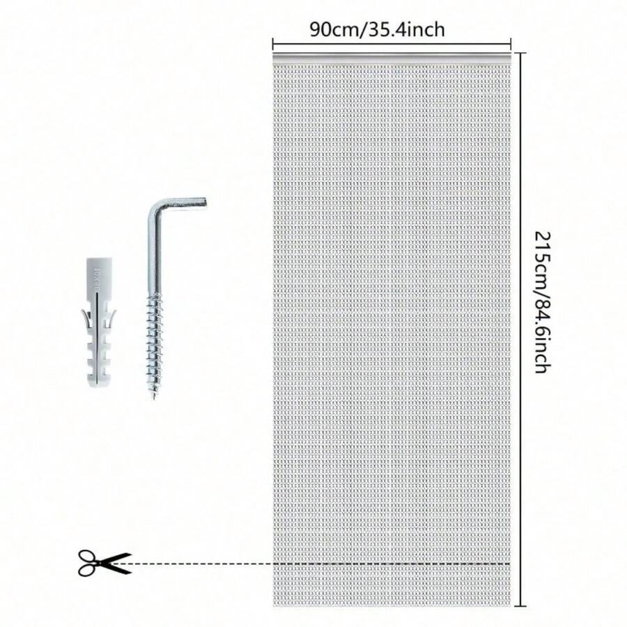 Aluminium Door Fly Screen Metal Chain Curtain Blind Insect Blinds 214cm X 90cm