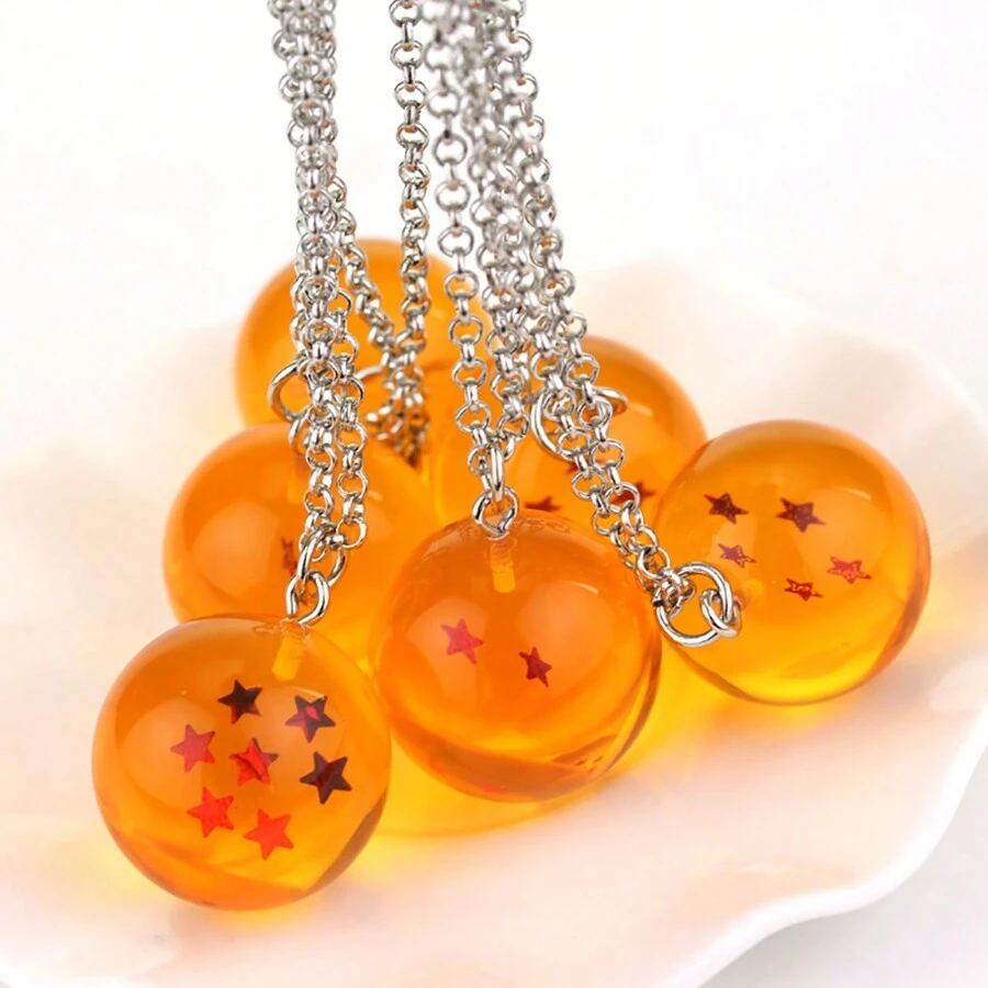 1 pieza de accesorio de anime de dragón de bola de fuego estilo caricatura, collar de dragón de bola con diseño de Sun Wukong de líneas 1-7, accesorio personalizado y de tendencia, apto para uso diario