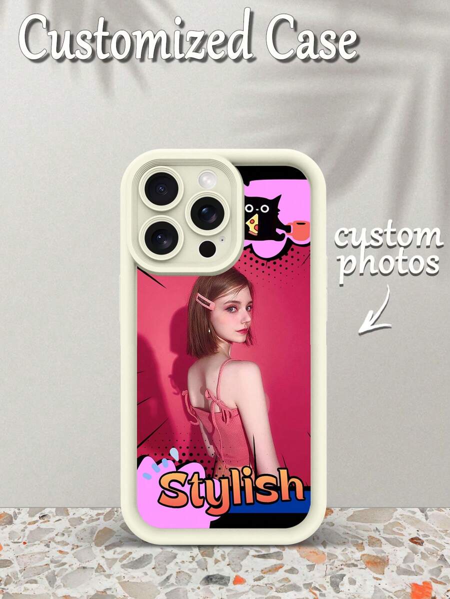 1 pieza Funda personalizada para teléfono, diseño DIY con fotos, autorretratos, fotos de grupo. Compatible con iPhone, resistente a caídas, rayones y huellas digitales, con funda suave de TPU recubierta completamente. Ideal como regalo personal, de pareja, familia, amigos, cumpleaños, aniversario
