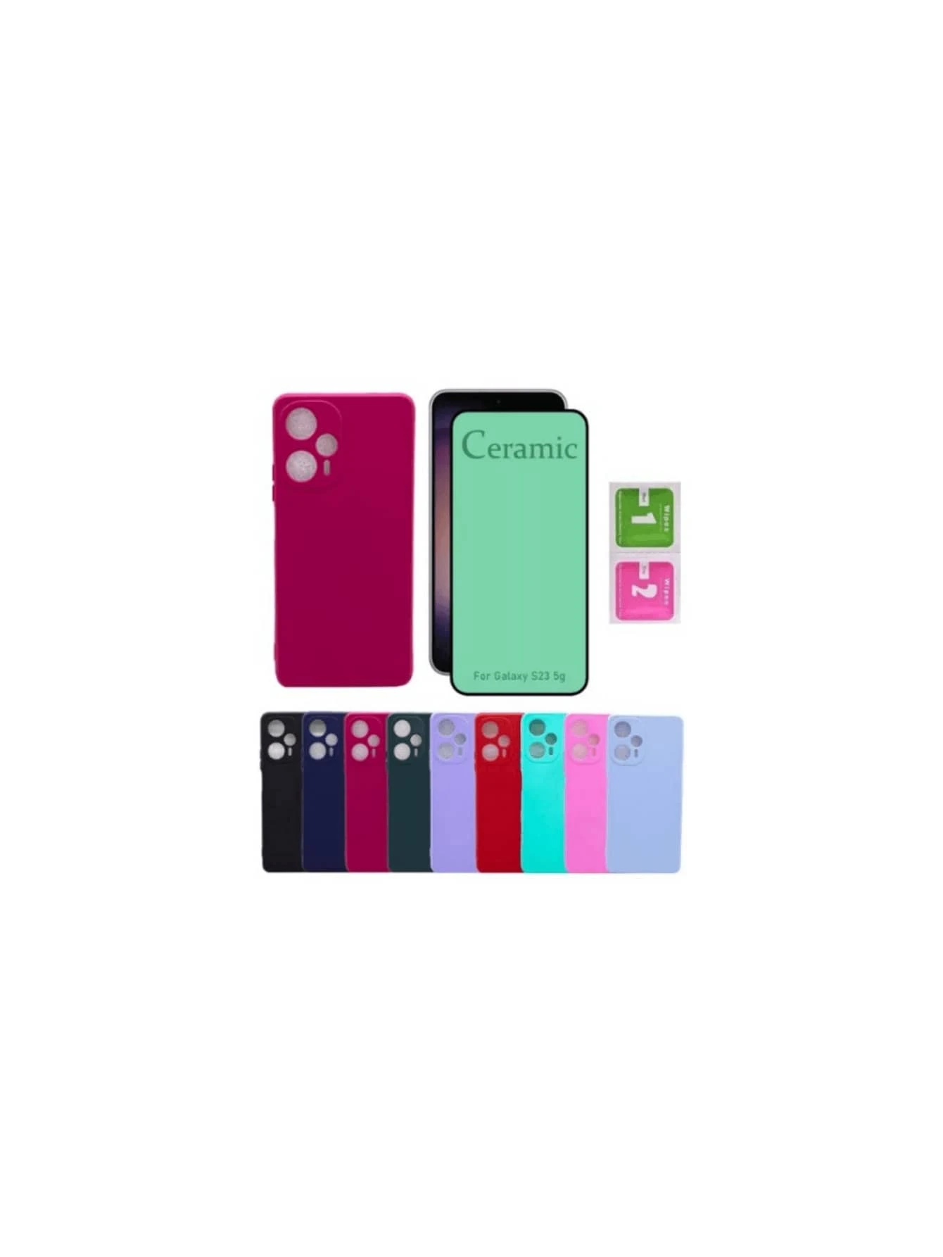 Kit 2 em 1 Capa Capinha Colorida Aveludada + Película Cerâmica XaiomI NPTE 13 PRO 5G