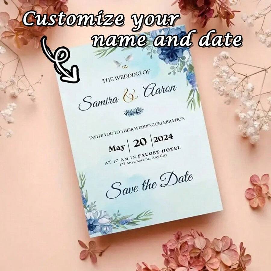 1pc/4pcs Custom Acrylic Wedding Invitations - Minimalist, Modern & Boho Styles | Waterproof & Fade-Resistant | Perfect For Engagements & Celebrations Back To School
