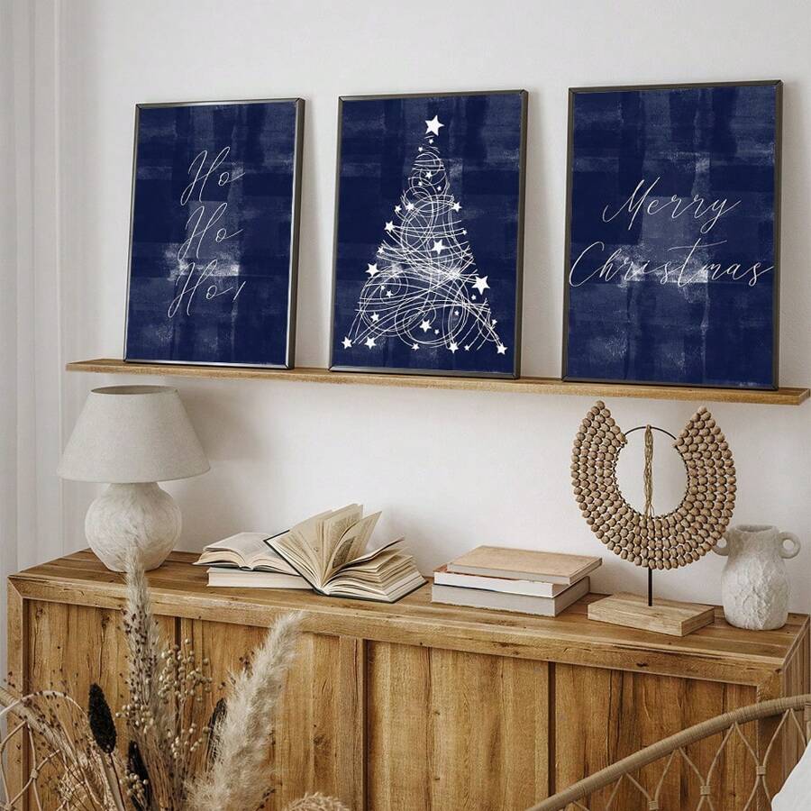 1pc Blue Merry Prints, Blue Decor, Minimalist Wall Art, Wall Decor, Tree Prinable