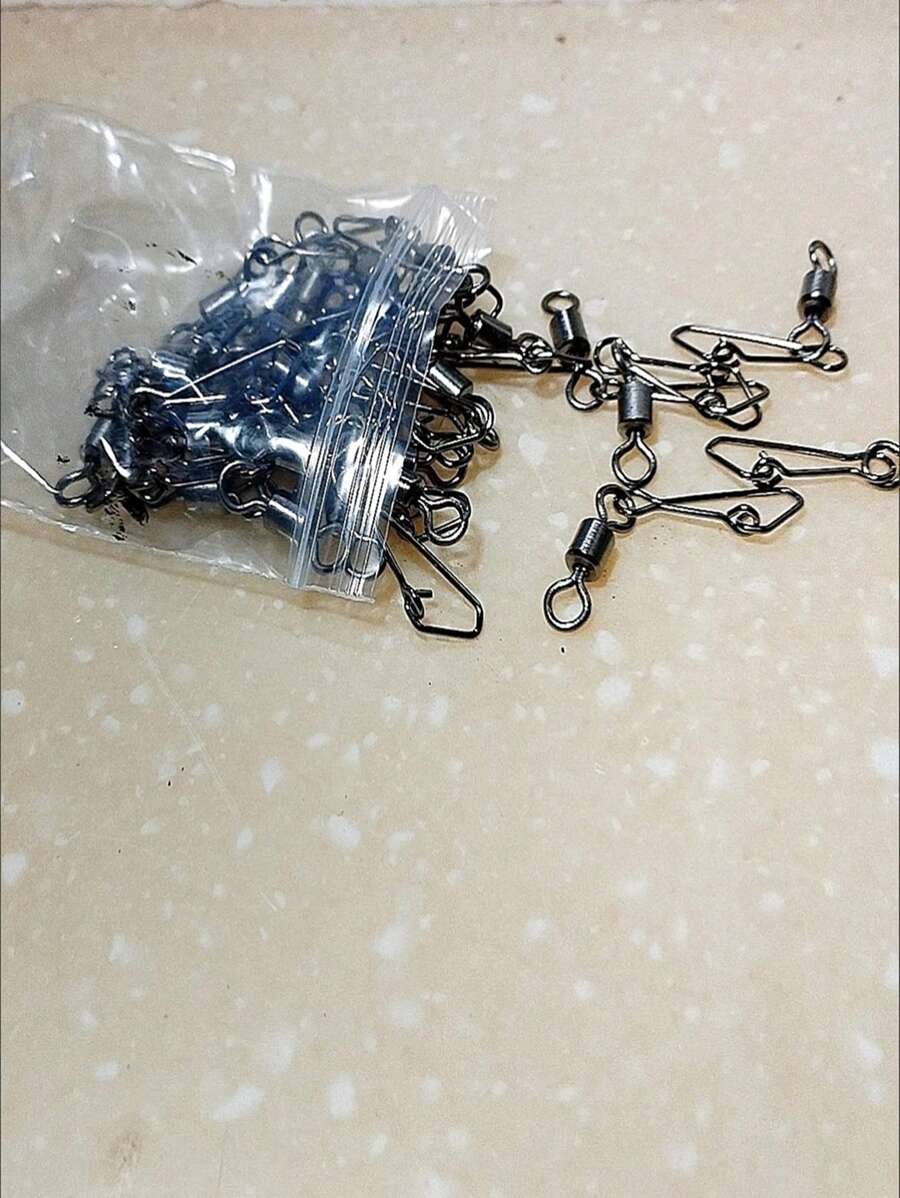 1 Caixa com 30 Peças Conector Giratório Estilo Americano, Anel Partido de Aço Inoxidável Conector de Isca para Pesca, Acessórios de Pesca em Água Salgada