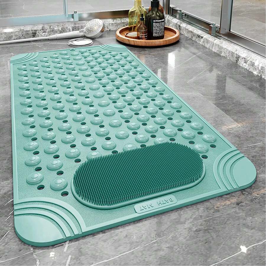 Alfombra de ducha y bañera, alfombra de ducha de goma antideslizante para personas mayores y mujeres, alfombra de bañera antideslizante con agujeros de drenaje y ventosas, alfombra de baño para el hogar y la decoración del baño, decoración de otoño, regreso a la escuela