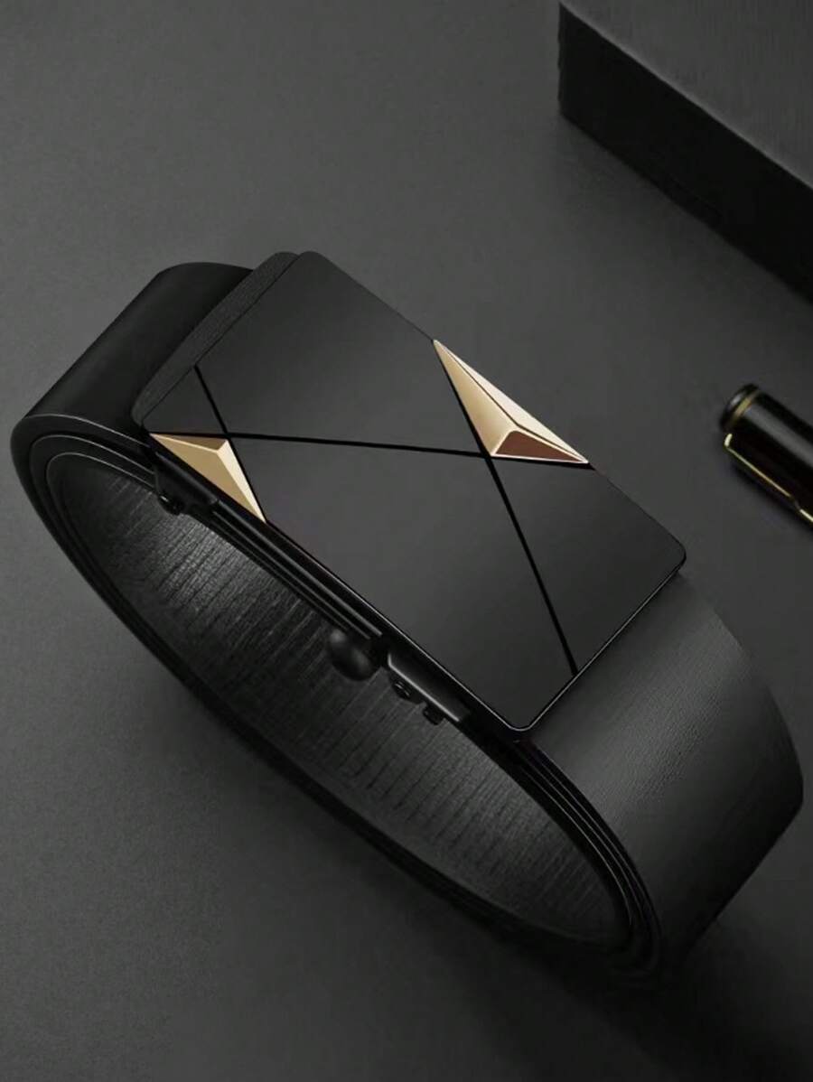 1 pieza/2 piezas/3 piezas Cinturón con hebilla automática para hombres, diseño sin dientes, adecuado para uso al aire libre, trajes casuales y un imprescindible para hombres. Verano, escuela, otoño, Halloween