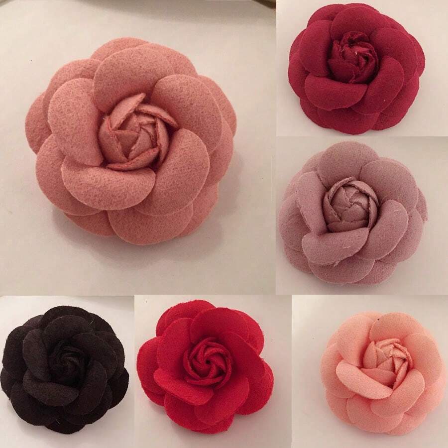 1pc Vintage Camellia Flower Brooch Pin For Women