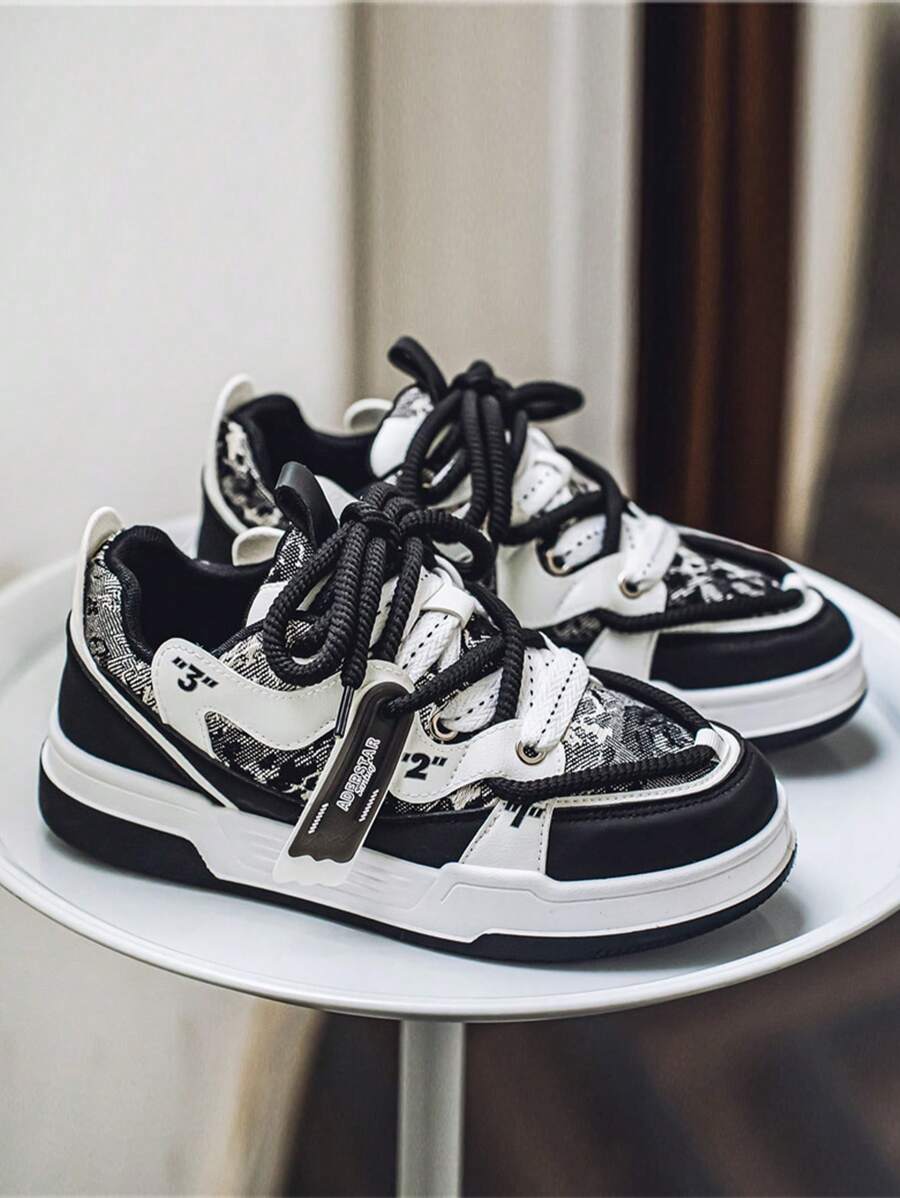 Men's Fashion Comfortable Thick Sole Versatile Low Top Casual Sneakers, Platform Chunky Sneakers For All Seasons