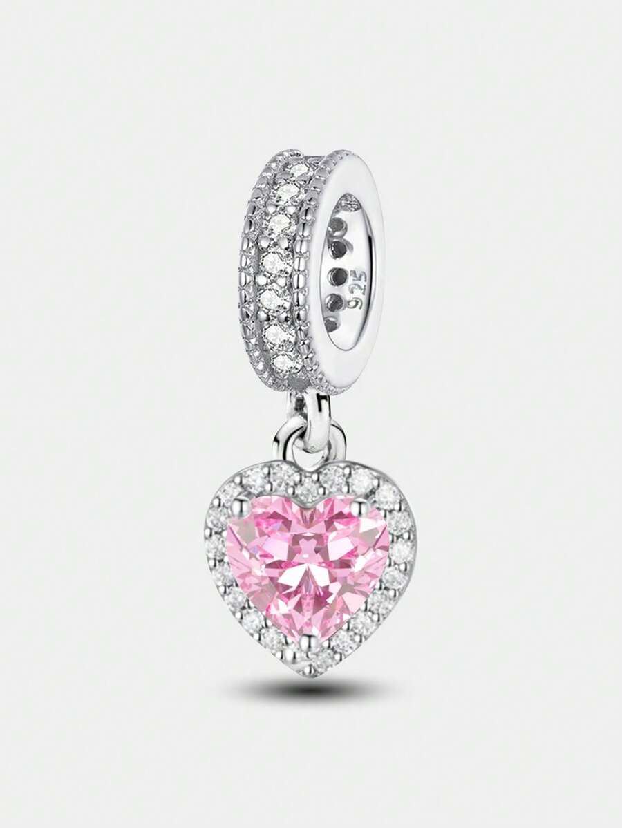 1 pieza Cuenta de plata de ley 925 con forma de corazón infinito y circonita, a la moda para mujeres, apto para pulseras, brazaletes, joyería DIY, regalo de aniversario, fina joyería para damas