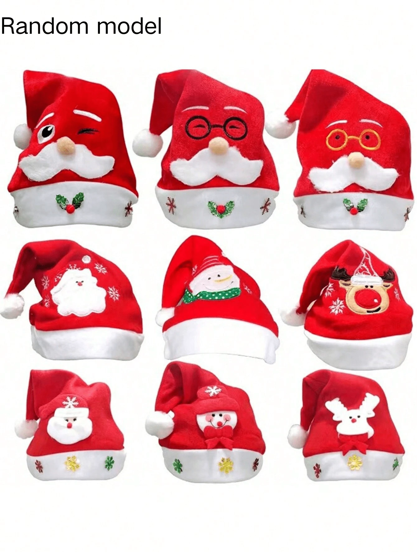 Kerstversiering Cartoon Kerstman Non-Woven Kerstmuts Kerstcadeaus, Willekeurige modellen