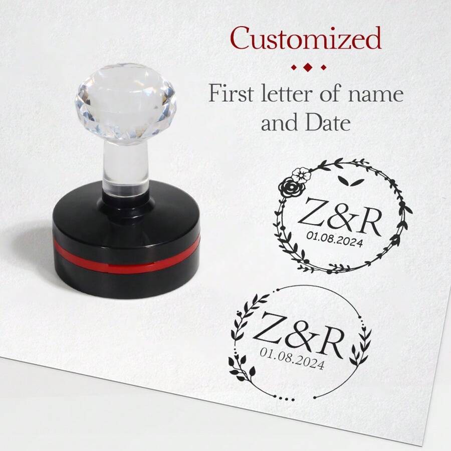 Customized Round Stamp - Personalize With Your Own Design, Great For Weddings And Business Use