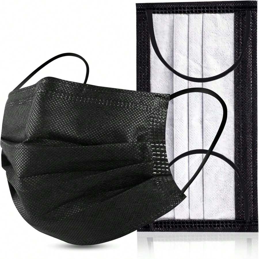 20 Peças Máscaras Faciais Descartáveis Não Tecidas Planas, Respiráveis e Confortáveis, Segurança com Alça para a Orelha, Adequadas para Viagens ao Ar Livre, Reuniões e Escritório