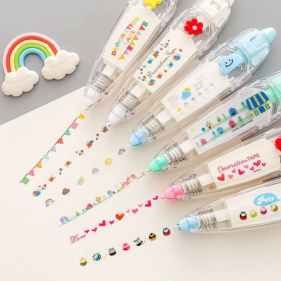 1 Stück Kawaii kreative Spitzen-Korrekturband-Dekoration, süße Notizbuch Stationerie, lustige Markierungsmalstift Handkontoauszug DIY Dekoband