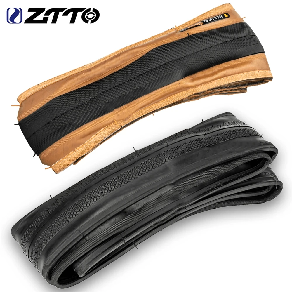 Road Bike High Performance Bicycle Tire Durable Foldable Tires With 60TPI Puncture Resistant For 20inch 700C Wheels Black/Yellow