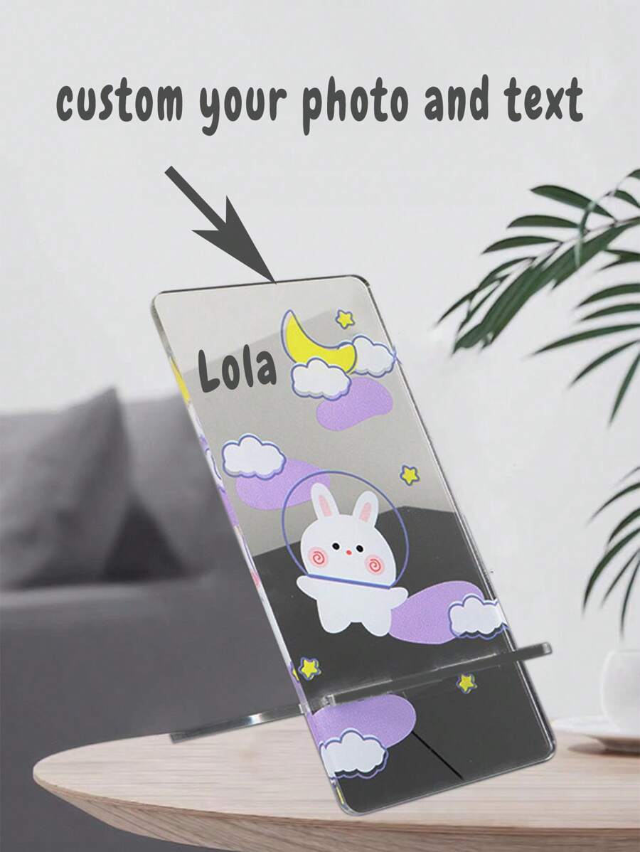 1PC Custom Phone Stand With Your Photo Personalized Acrylic Cell Phone Holder Office Desk Accessories For Women Customized Gifts For Her