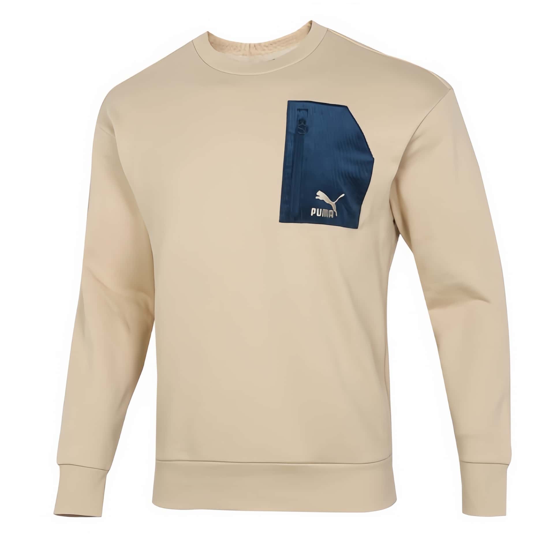 Puma Boyfriend Style Men's Casual Contrast Color Crew Neck Sporty Long Sleeve Sweatshirt