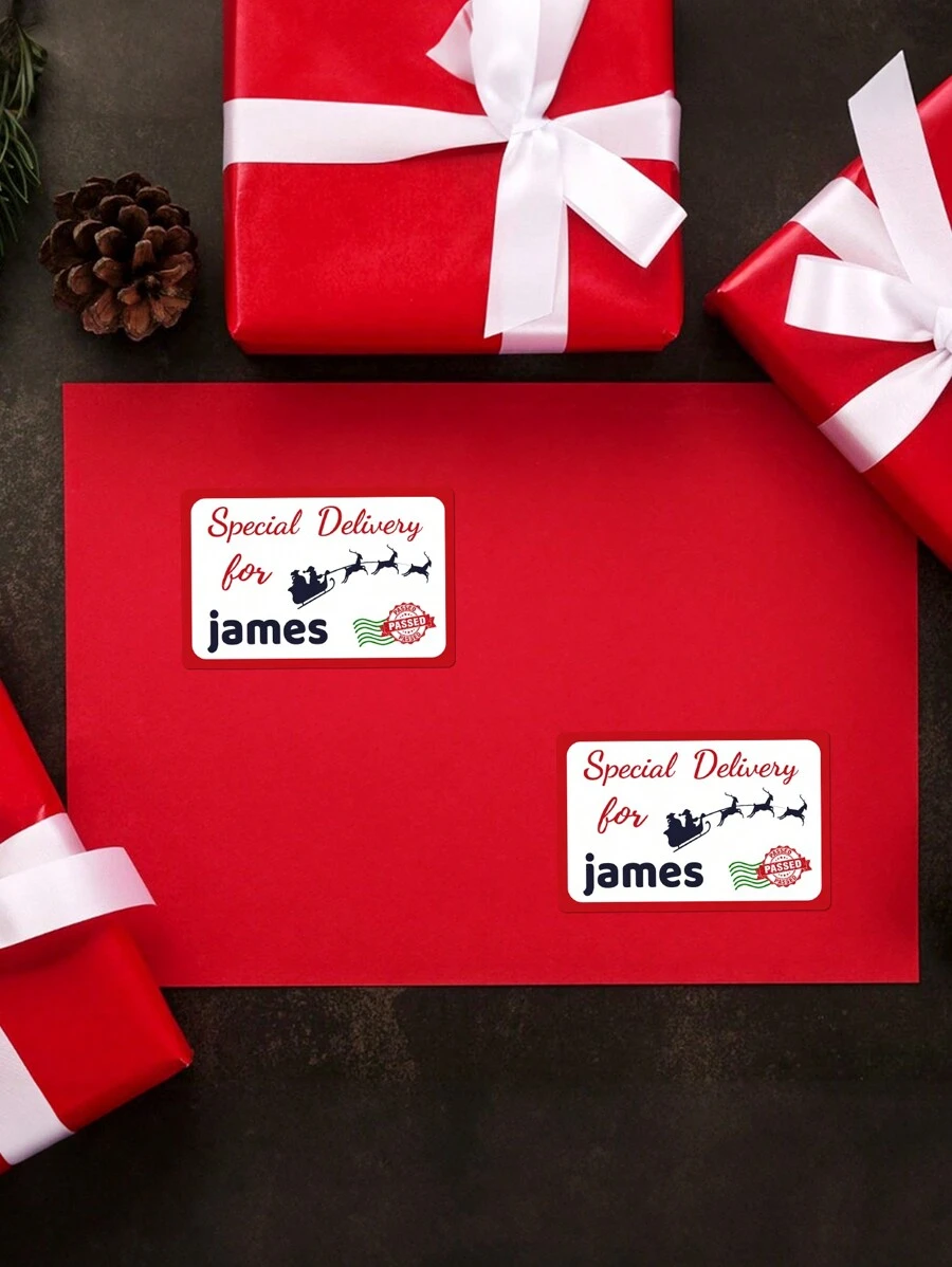 18PCS Customized Christmas Gift Stickers - Personalized PVC Labels For Holiday Gift Packaging, Cookies, Envelopes - Custom Patterns And Text For Merry Christmas Labels, Ideal For Gifts And Party Decorations - 6.5x4.3cm/2.36x1.69in - Features Santa Claus, Pine Trees, And Holiday Doodles - Perfect For Sealing Envelopes And Gift Wrapping