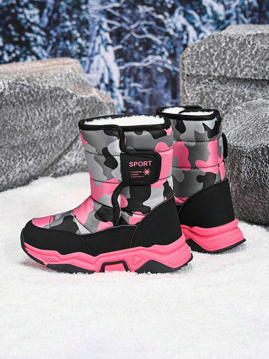 Botas de nieve antifrío para niños, impermeables, con forro térmico, reforzadas, antideslizantes y resistentes al desgaste. Botas de invierno altas y cálidas para niñas. Botas de nieve de felpa para bebés niñas. Adecuadas para actividades al aire libre, apropiadas para niños y adolescentes