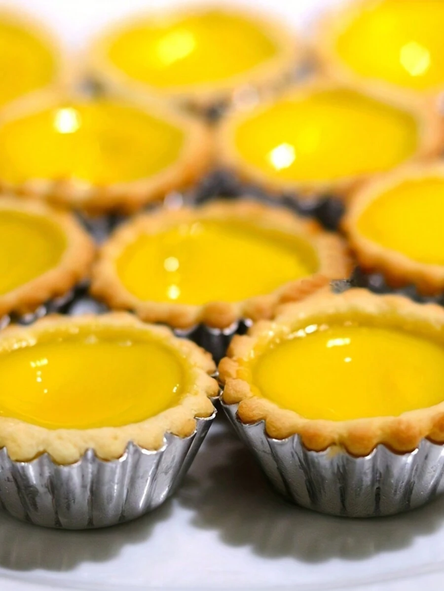 10pcs High Quality Egg Tart Molds - Reusable Mini Pie And Cupcake Baking Trays, Suitable For Weddings, Heat Resistant Kitchen Tools