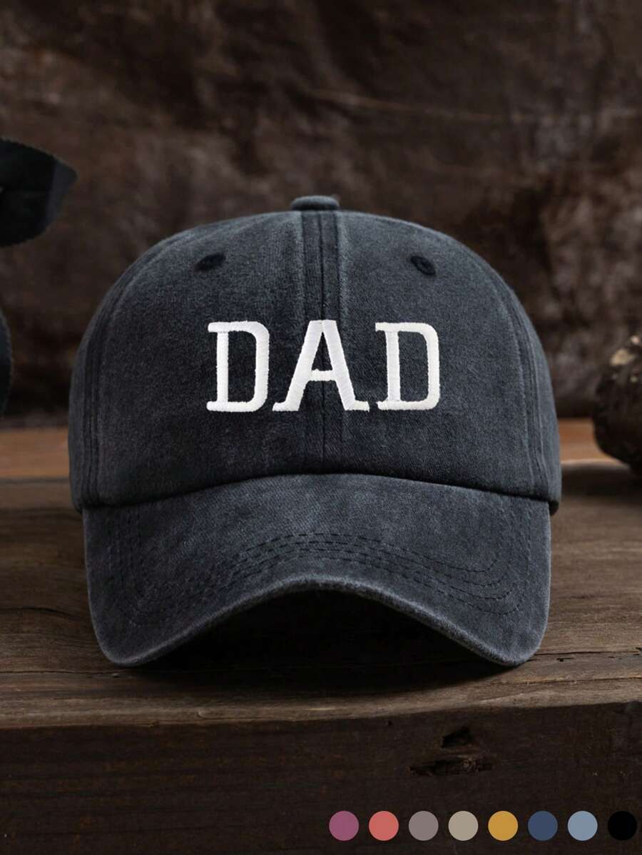 1 Stück Herren Outdoor lässige Mode "DAD" Silhouette Hund spazierengehen Grafik weich & atmungsaktiv verstellbare Baseballkappe, geeignet für den täglichen Gebrauch