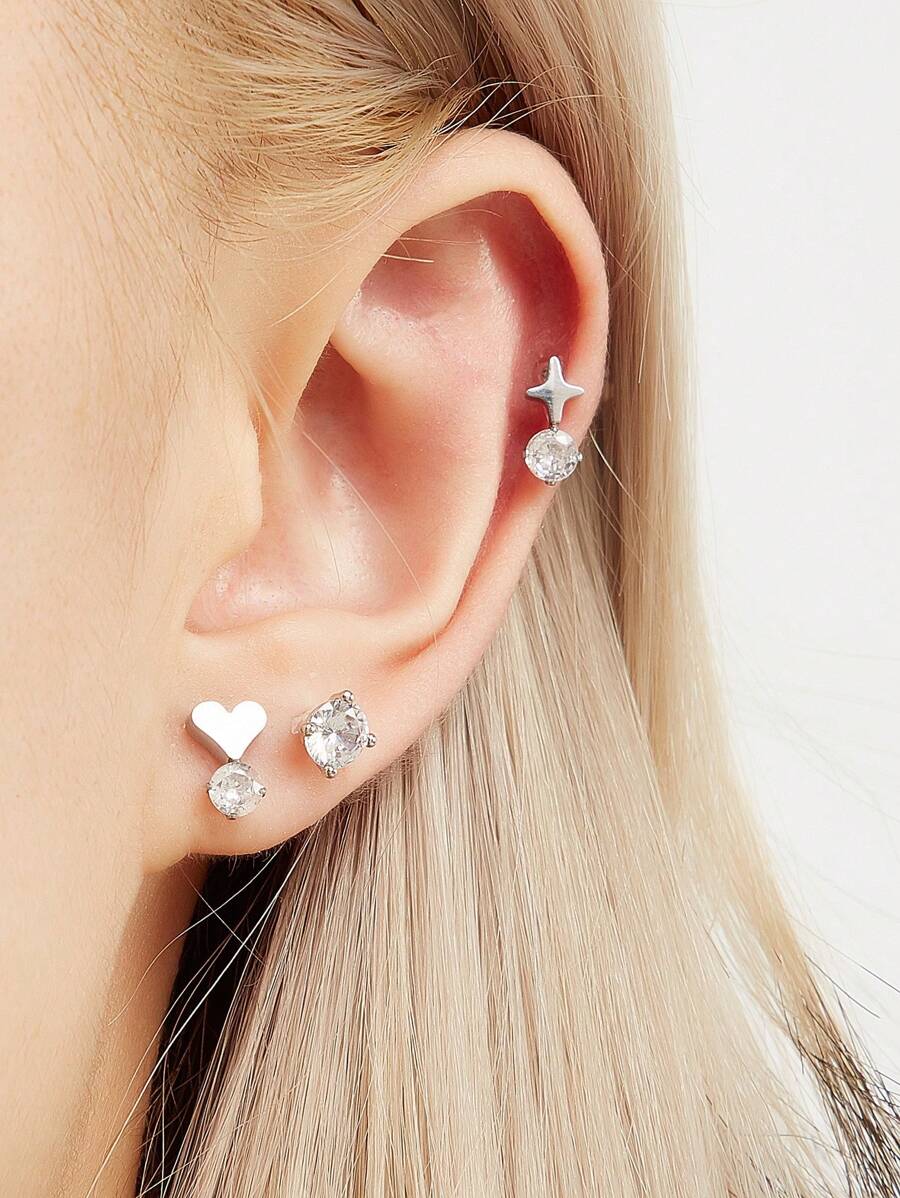 1 Stück minimalistische Mode Titan-Stahl Ohrstecker, geeignet für den täglichen Gebrauch von Frauen