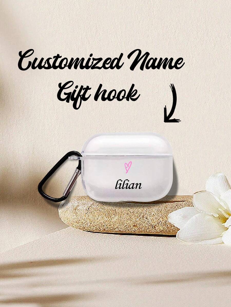 1pc Customized Name Text Earphone Case Accessories Hook Compatible With Apple Airpods 1/2 AirPods Pro AirPods 3 AirPods 4