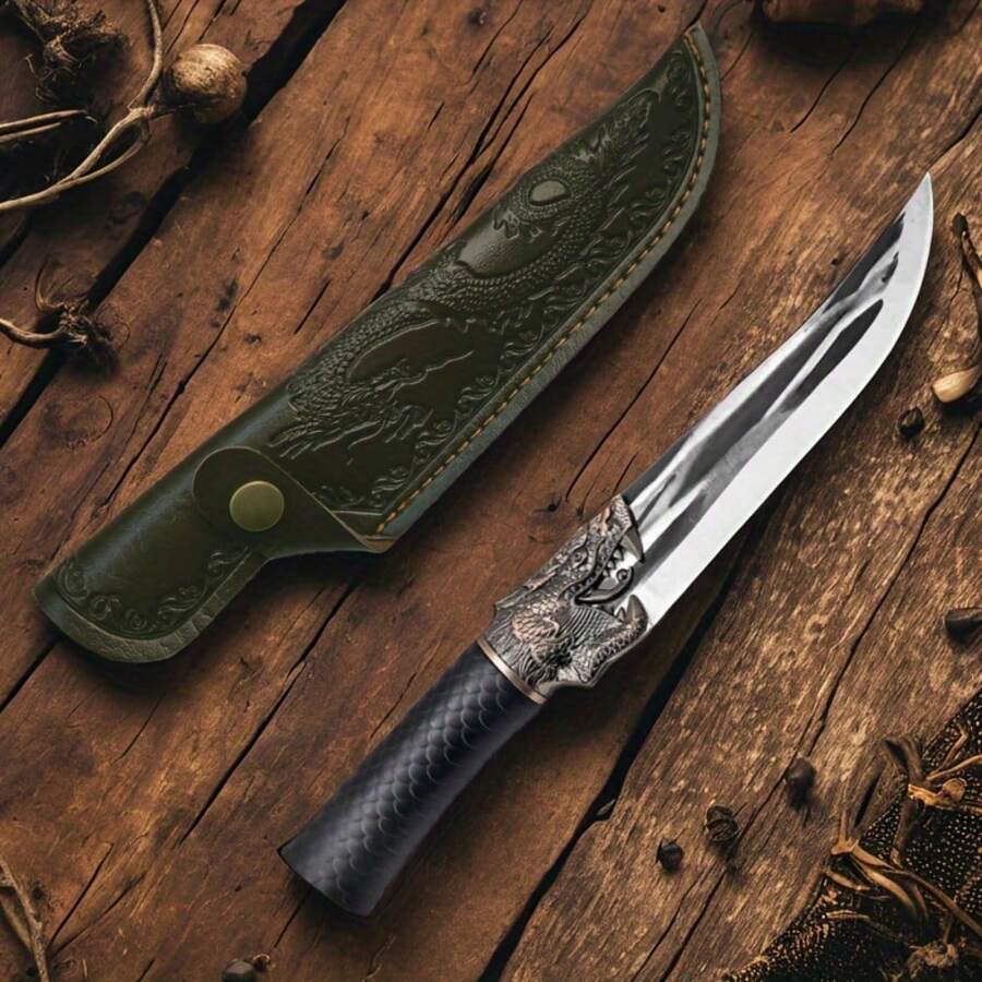 Outdoor Camping PU Knife Sheath, Tool Storage Bag, Fits Various Knives, Waist Hanging (Knives Not Included)