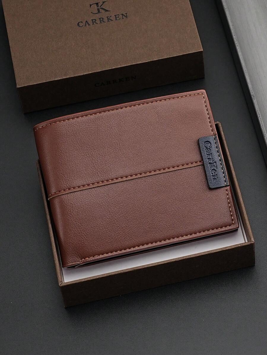Portafoglio da uomo nera di moda CarrKen - stile retrò, con più slot per carte, portamonete e slot per carta bancaria, regalo perfetto per il Capodanno cinese, San Valentino, vacanze primaverili/estive