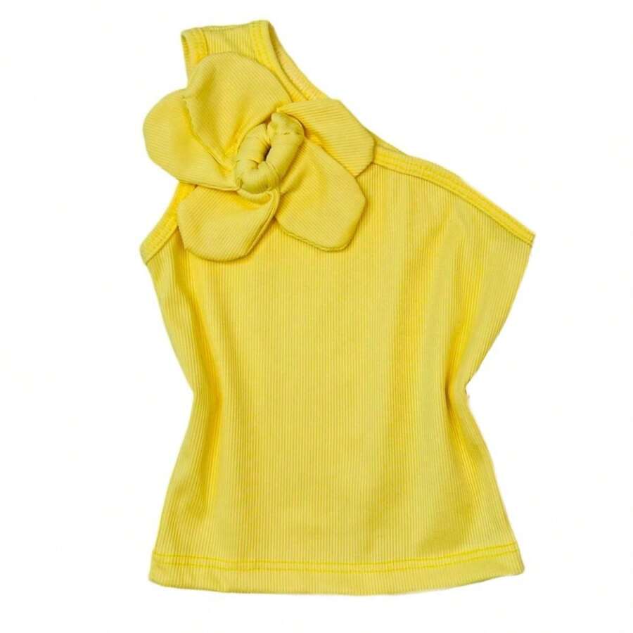 Children's Clothing Girl's Blouse Party Fashion One Shoulder Flower Blogger