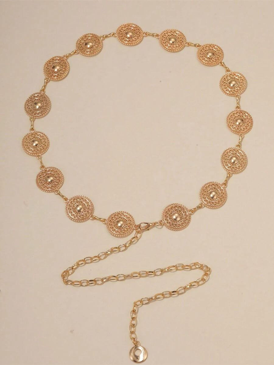 1 Stück Metall Sonnenblumen Kette Gürtel für Frauen, modisches & simples Taillenzubehör für Kleider oder Anzüge zum Valentinstag