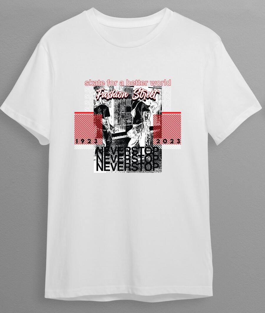 camiseta algodão unissex Camisa Fashion Street