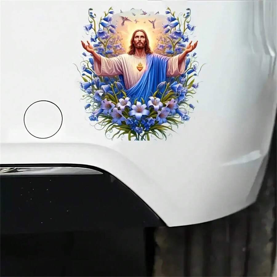 Sacred Flower Stickers To Enhance Your Riding Charm, Made Of PVC Material, Suitable For Cars, Motorcycles, Laptops, Smooth Anti-Scratch Surface, Great For Bumpers, Trucks, SUVs And Luggage