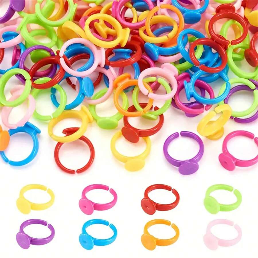 50/100/150/200/300/500/1000pcs/Pack Plastic Round Base Blank Suitable For DIY Jewelry Making Supplies, Craft Materials Accessories