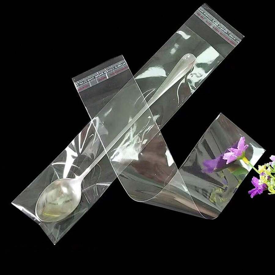 100 stuks/200 stuks Transparante Geschenkzakken, Zelfklevende Zakken, Afsluitbare Zakken Voor Verpakking En Opslag Van Kantoorbenodigdheden, Potloden, Linialen, Tandenborstels, Rietjes, Eetstokjes, Lepels, Gemakkelijk Mee Te Nemen, Geschikt Voor Bruiloft, Verjaardagsfeestje, Sieraden DIY Accessoires, En Kantoorbenodigdheden Pen Cadeau, Ketting, Armband Verpakking, Dunne OPP Zelfklevende Zakken, Glazen Sieraden Ketting Verpakking Zakken, Afsluitbare Zakken, Kersen Geschenkzakken, Strik Kant Geschenkzakken, Souvenirs, Verjaardag, Bruid, Bruiloft