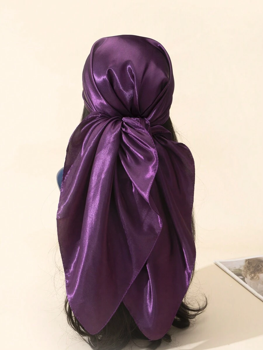 1 pezzo Sciarpa di colore unito da 90cm, bandane e foulard quadrati da donna, adatti per l'uso quotidiano