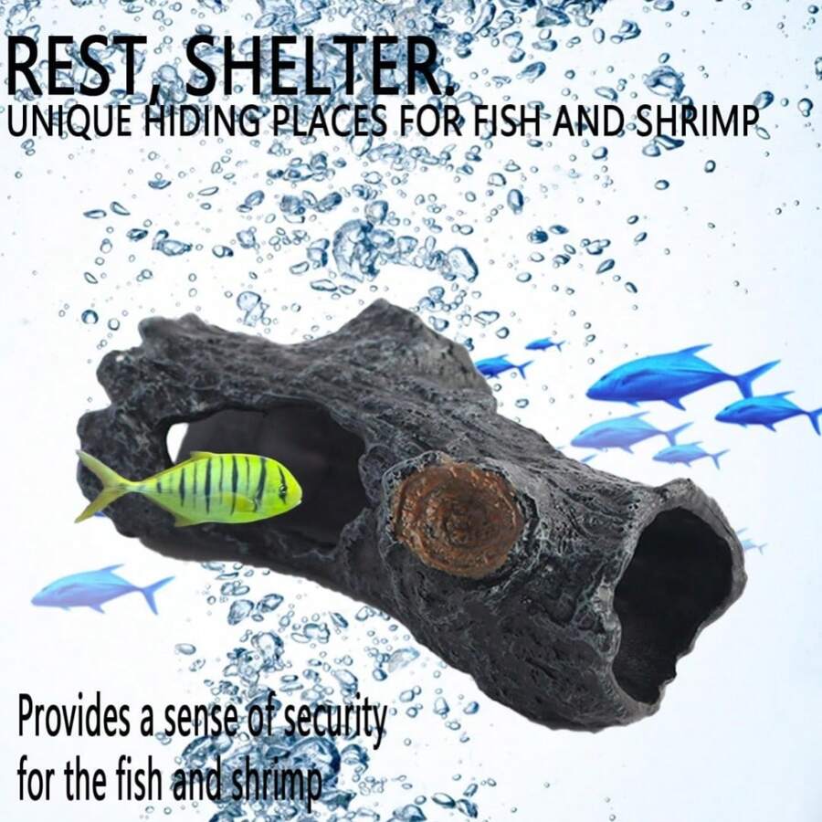 Aquarium Tree Stump Decor, Fish Tank Underwater Landscape Tree Root, Territory Hideout For Fish, Interesting Hiding Place, Reptile Decor