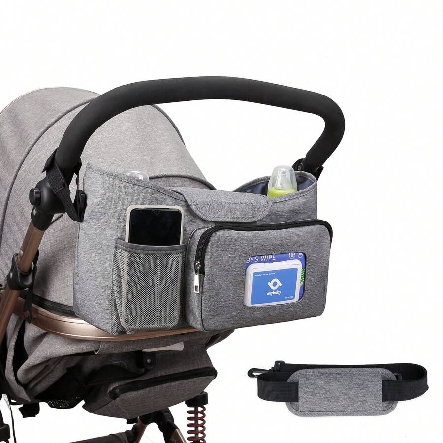 Baby Stroller Bag, Shoulder Diaper Bag, Maternity And Baby Travel Outdoor Stroller Organizer