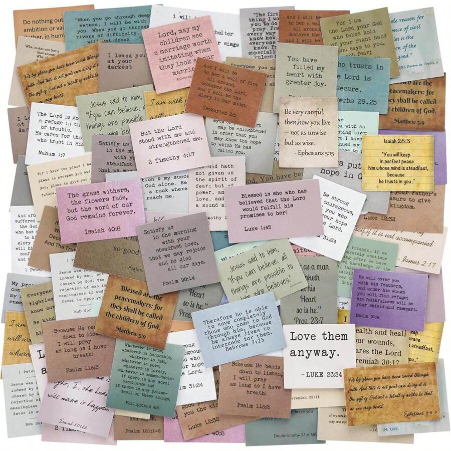 60/120 Pieces Retro Bible Verse Stickers Inspirational Christian Vintage Journaling Stickers Typewriter Font Quotes Bible Study Supplies For Water Bottle Laptop Scrapbooking Decals