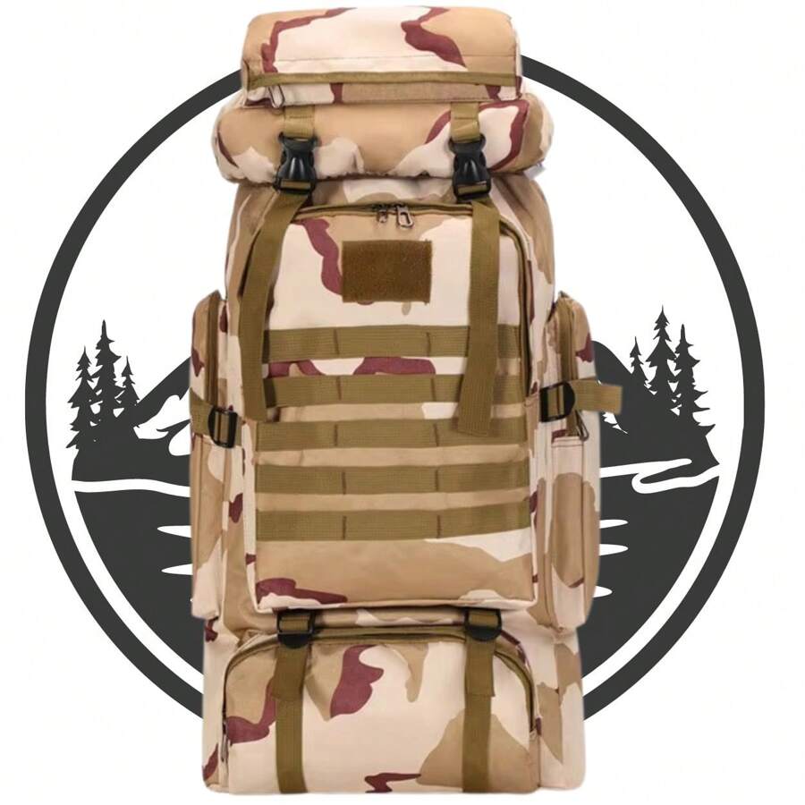 Mochila Cargueira Trilha Camping Militar Impermeavel 80l
